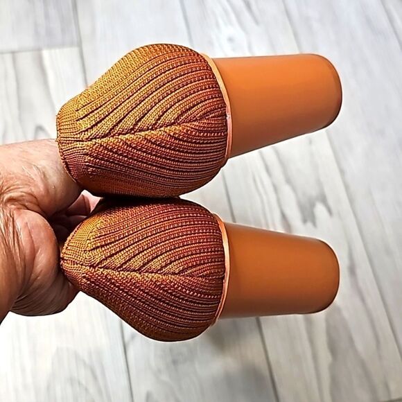 (74-3734) Coutgo Womens Chunky High Heels Knit Pointed Closed Toe Heel Sz 11 - Picture 8 of 10